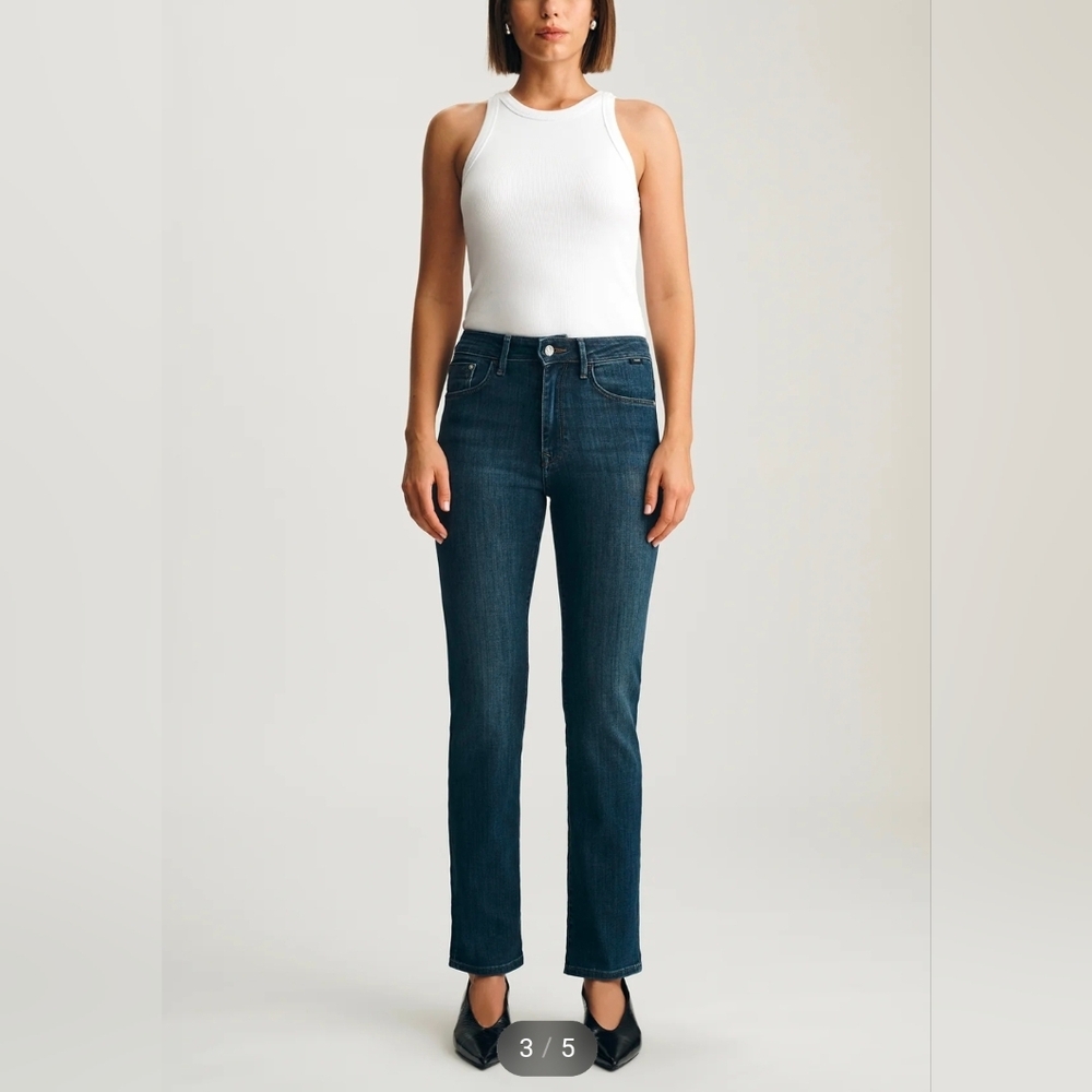 Mavi Dark Blue Straight Leg Women's Jeans
